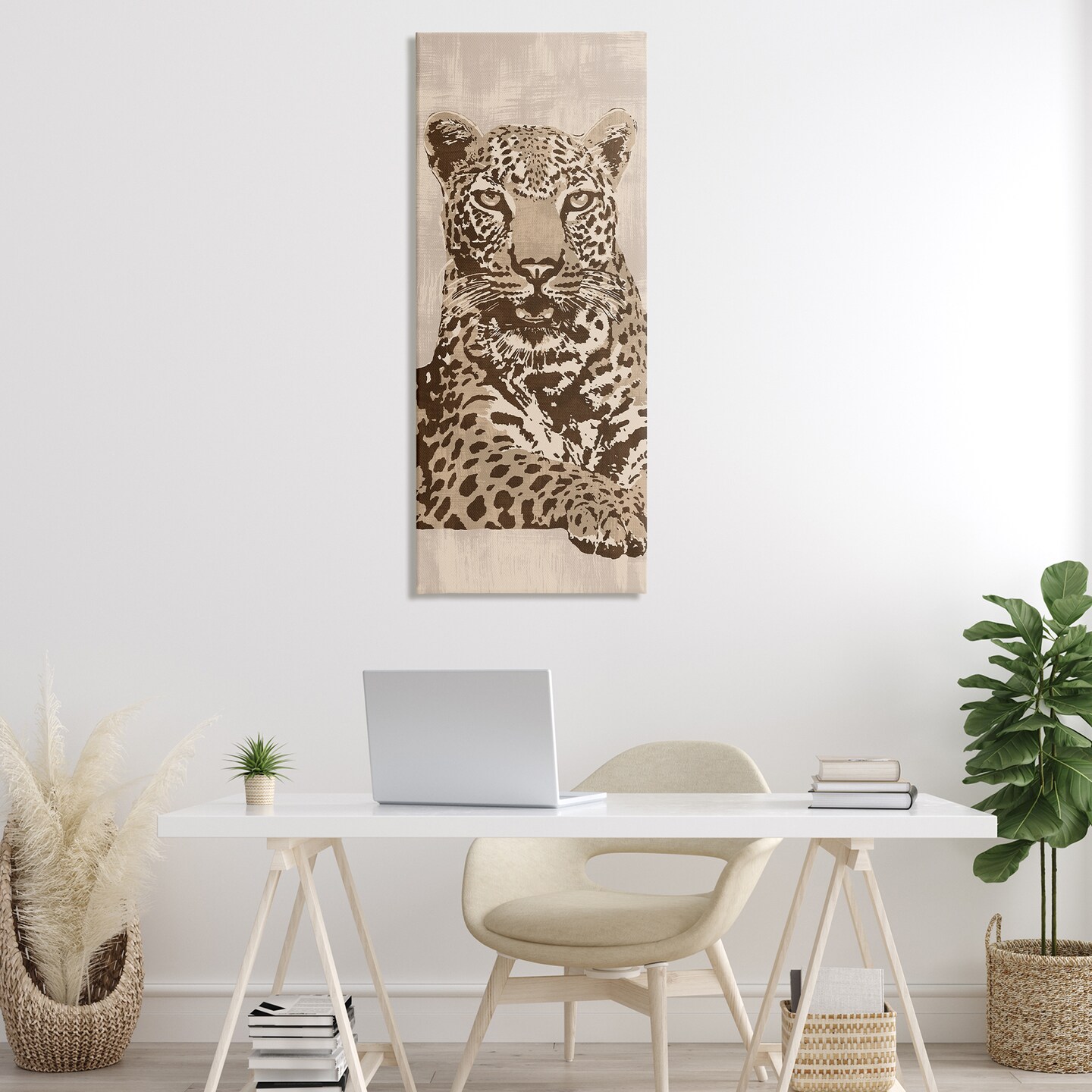 Stupell Industries Muted Fierce Leopard Canvas Wall Art Design by Andrew Cooper