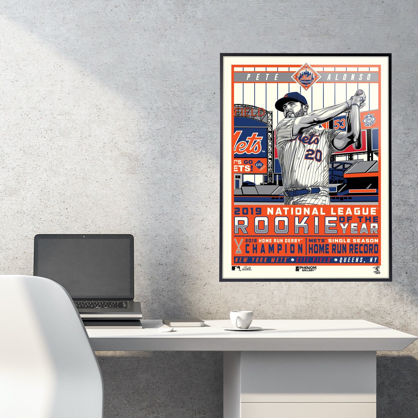 Phenom Gallery New York Mets Pete Alonso 2019 Rookie of the Year Deluxe Framed Serigraph Print