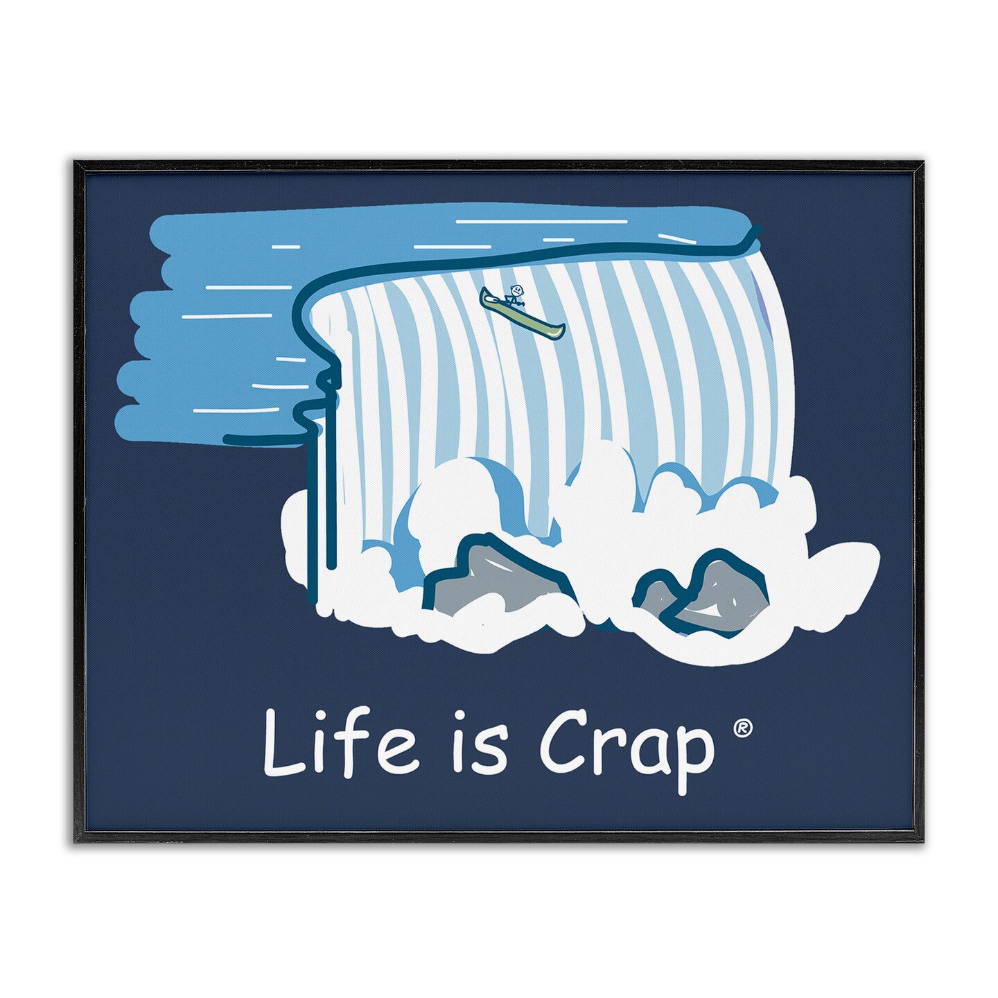 Stupell Industries Funny Canoe Falls Framed Giclee Wall Art Design by LIC