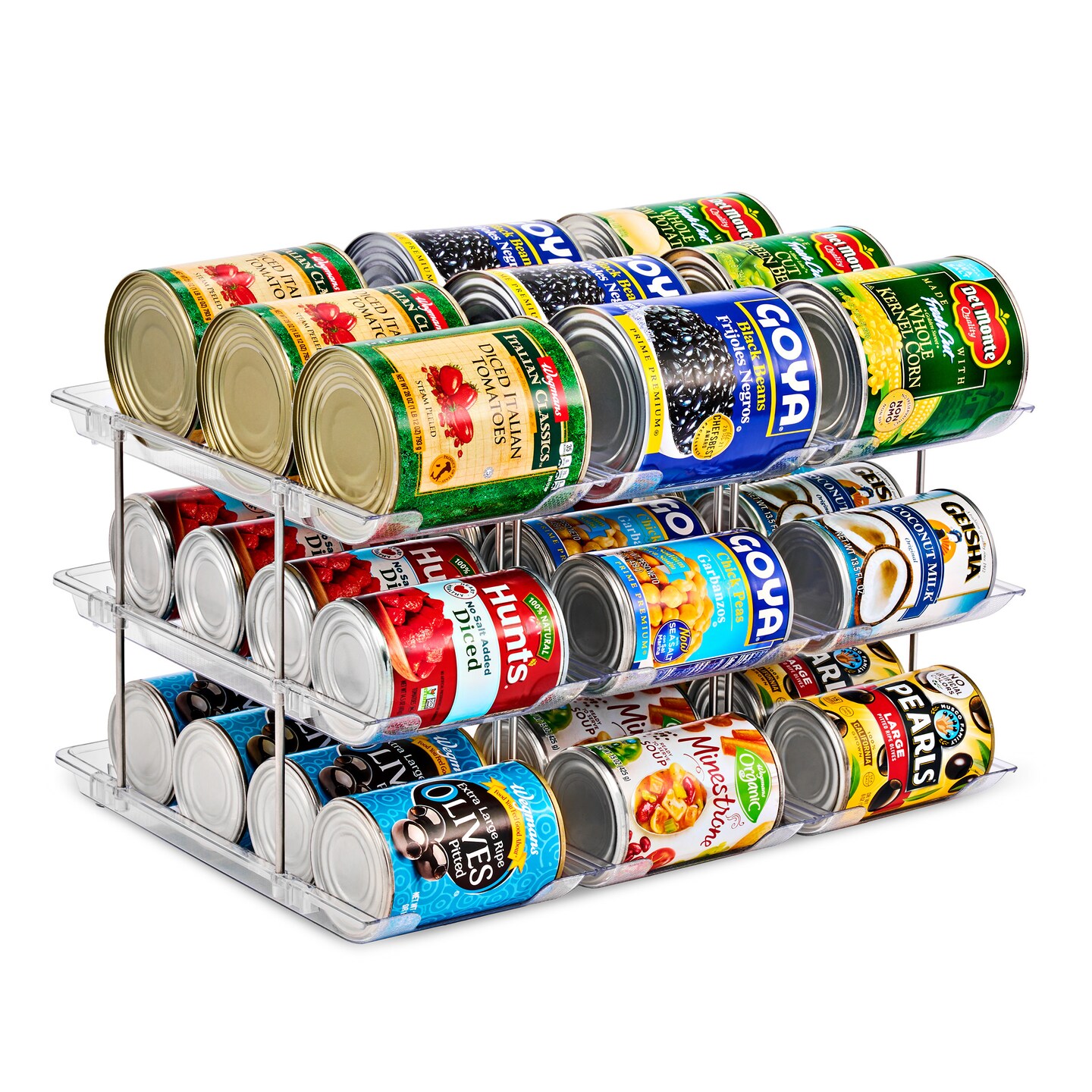 Sorbus 3 Tier Can Organizer – 3 Pack Canned Goods Pantry Organizer for Kitchen Storage – Rolling Can Dispenser Rack, Tiered Shelf for Kitchen Pantry Organization
