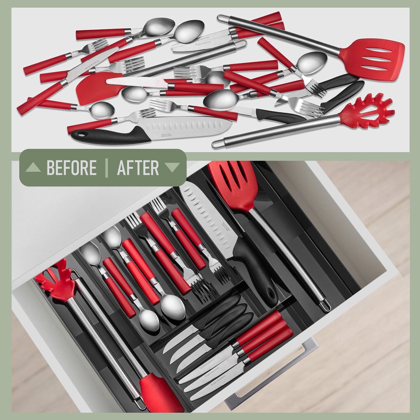 Sorbus Large Silverware Organizer – Expandable Kitchen Drawer Organizer, Adjustable Utensil Organizer, Cutlery Tray for Forks, Knives, Spoons – Multipurpose Flatware and Kitchen Storage Solution