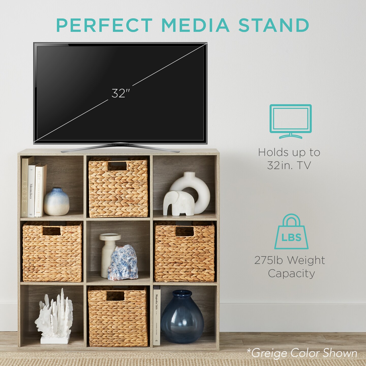 Best Choice Products 9-Cube Bookshelf, 11in Display Storage Organizer w/ 3 Removable Back Panels