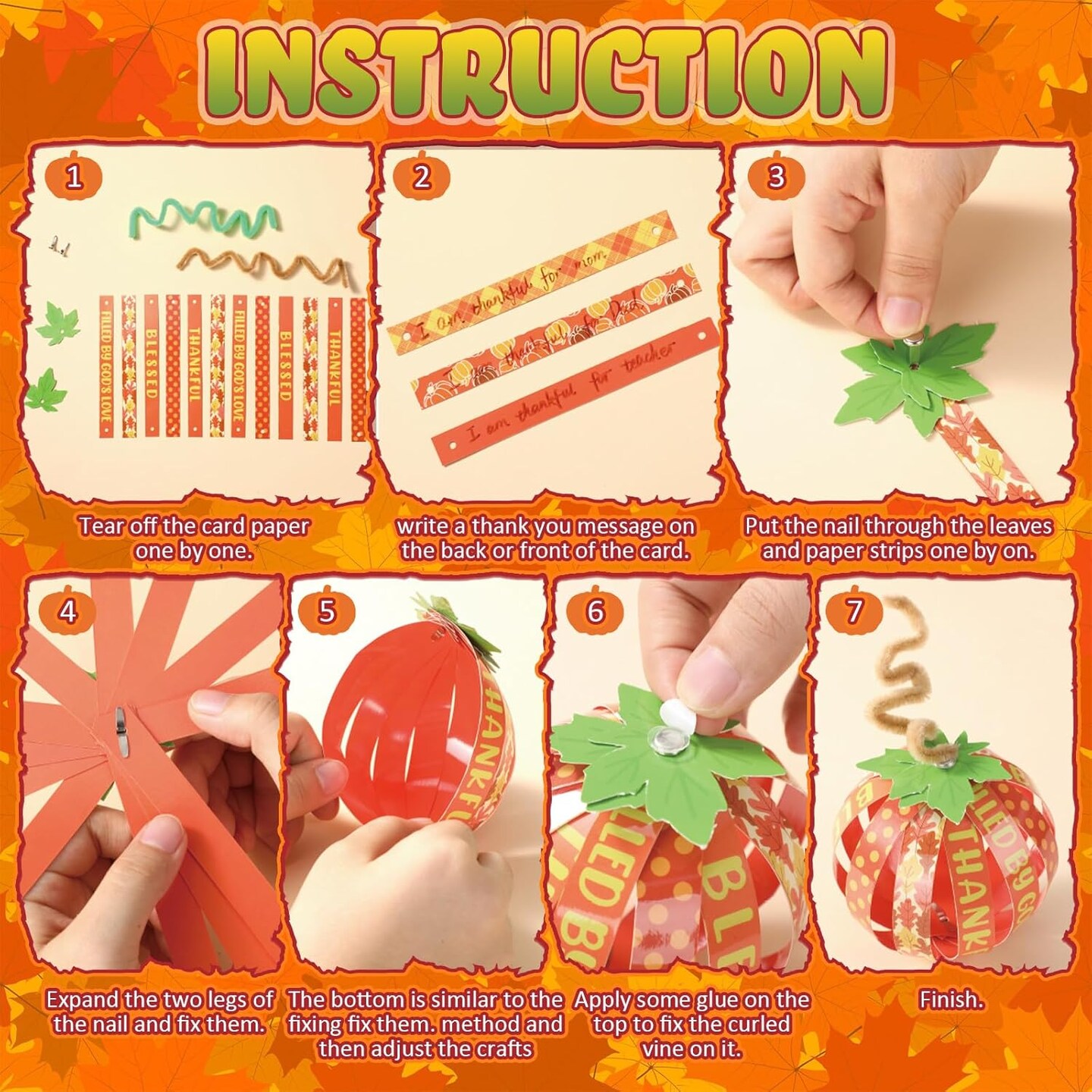 30 Set Fall Pumpkin Crafts Bulk Religious Christian Craft Kit(colorful)5.9 x 8.7 x 0.62 inches