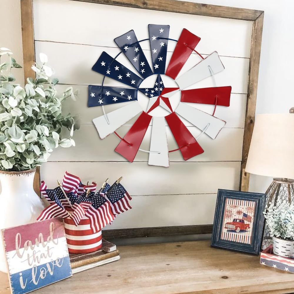 4th of July Outdoor Windmill Wall Decor – 13.5