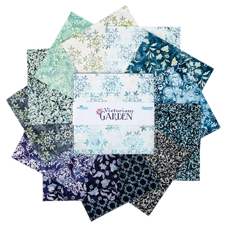 Expressions Batiks 10&#x22; Square Pack (Layer Cake / 10&#x22; Stacker) in Victorian Garden A by Riley Blake Designs for Riley Blake (10-23105A-42)