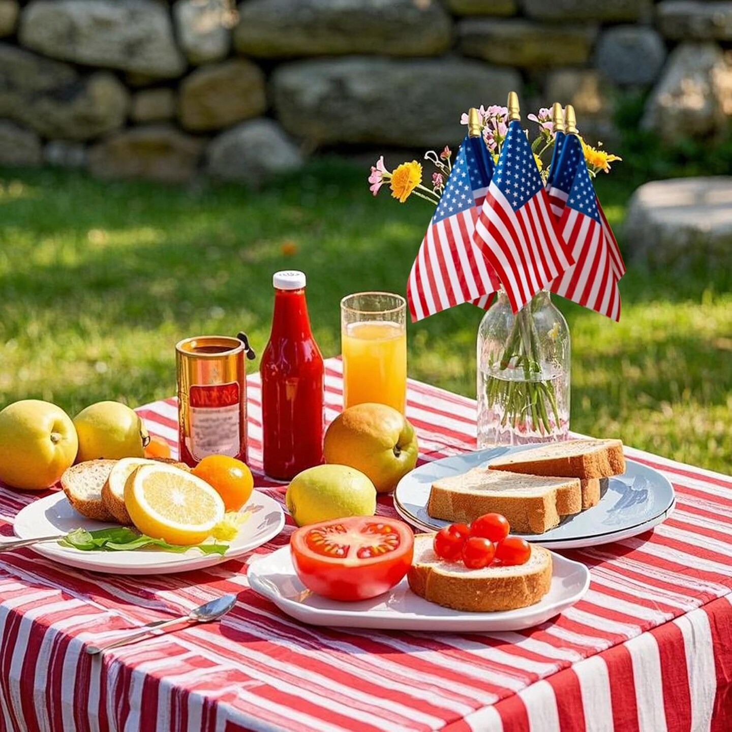 12 Pack mini American Flags 4x6 US American &#x200B;Hand Held Stick Flags small american flags on stick for 4th of july Patriotic Veterans Day decorations