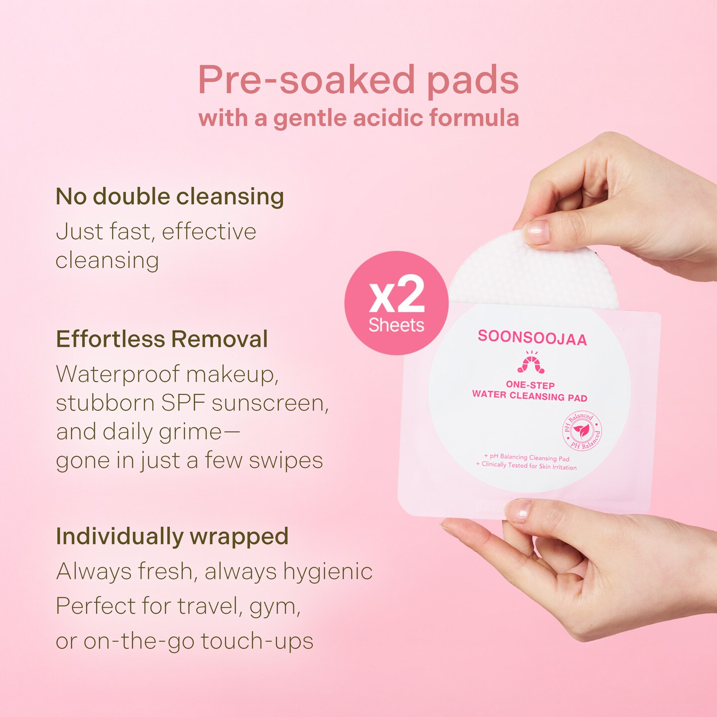 Soonsoojaa Portable One-Step Water Cleansing Pad 2pads(8ml) x 10ea (20pads)