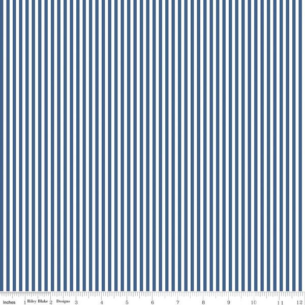 1/8&#x22; Stripe in Denim (c495-denim) | Stripes | Riley Blake Designs | Riley Blake