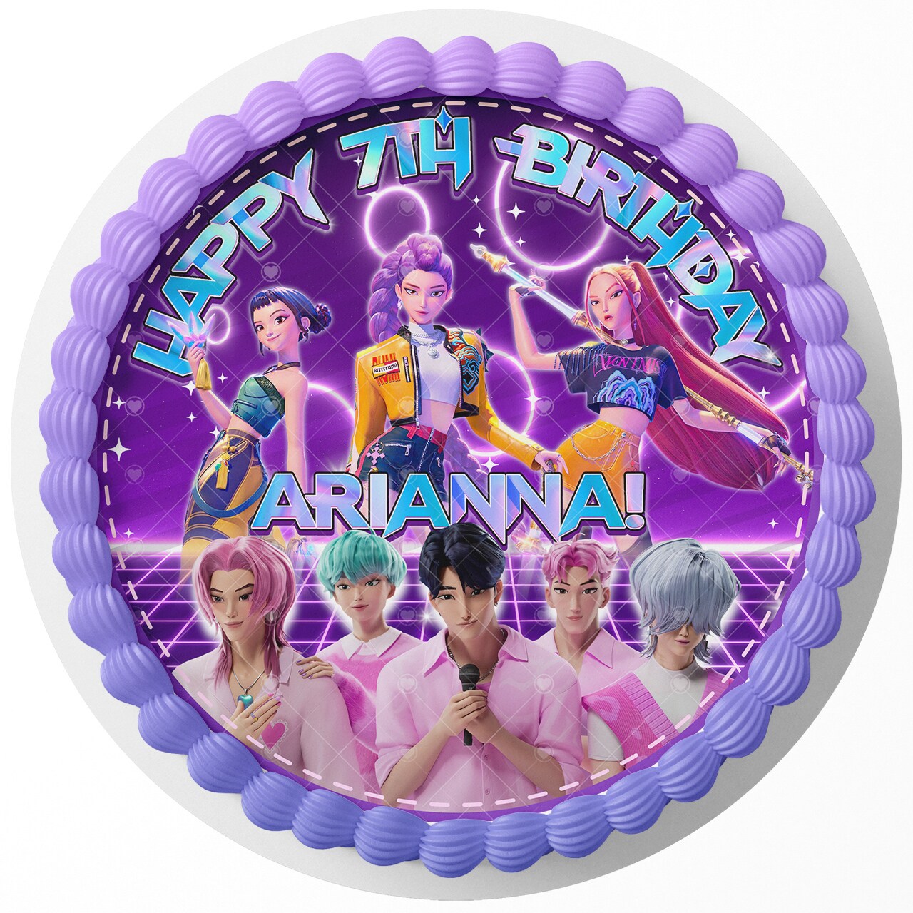 Déco Anniversaire Kpop Demon Hunters - Kit Complet Banderole, Décorations Gâteau, Cupcakes Et Ballons - Pour Fans Kpop