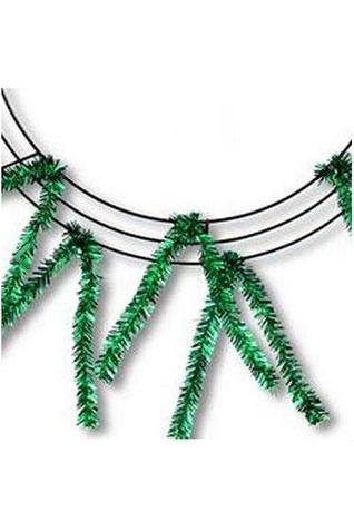 15-24&#x22; Tinsel Work Wreath Form: Emerald Green