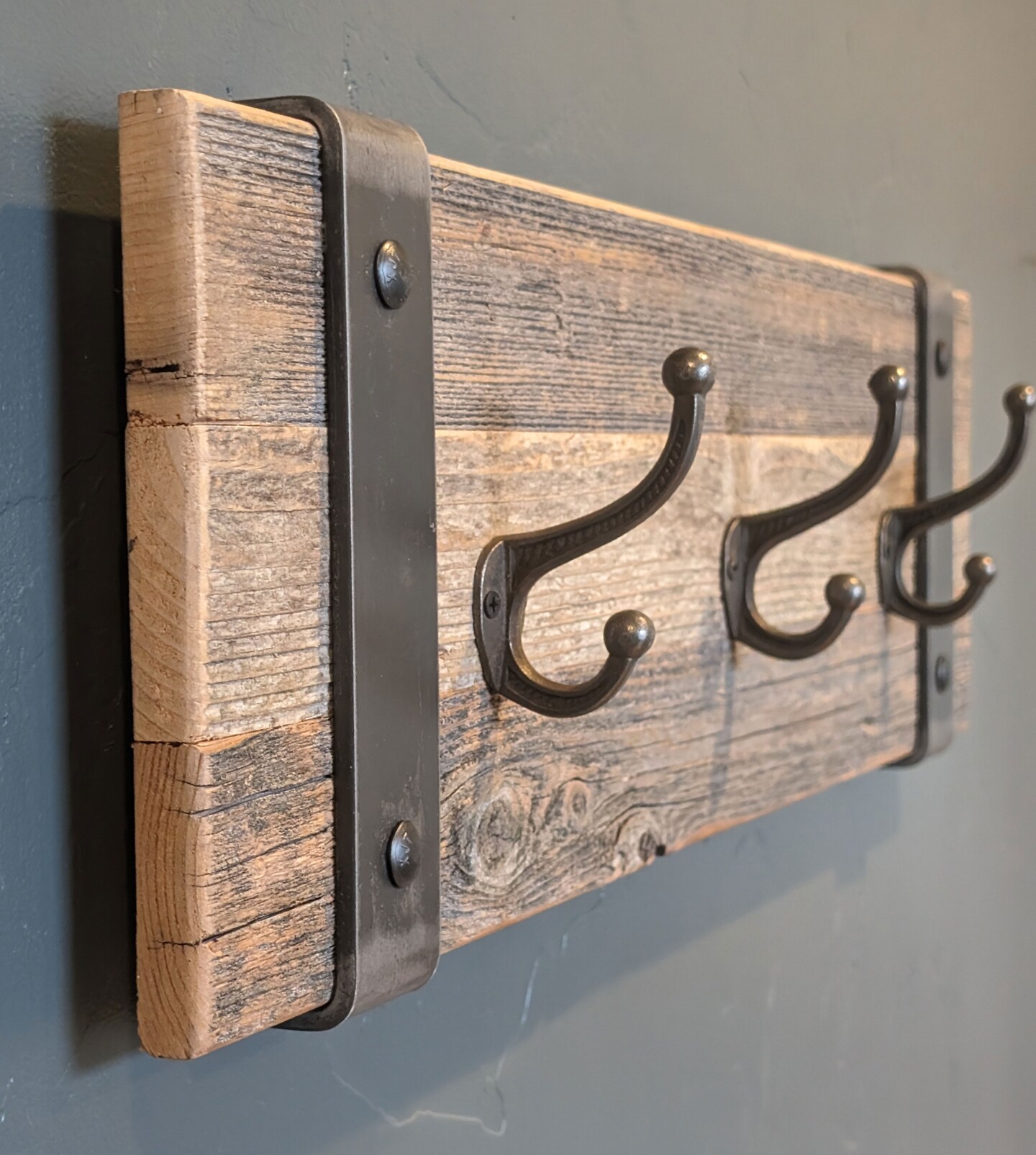 AllBarnWood Personalized Reclaimed Wooden Coat Rack, Wall Mounted