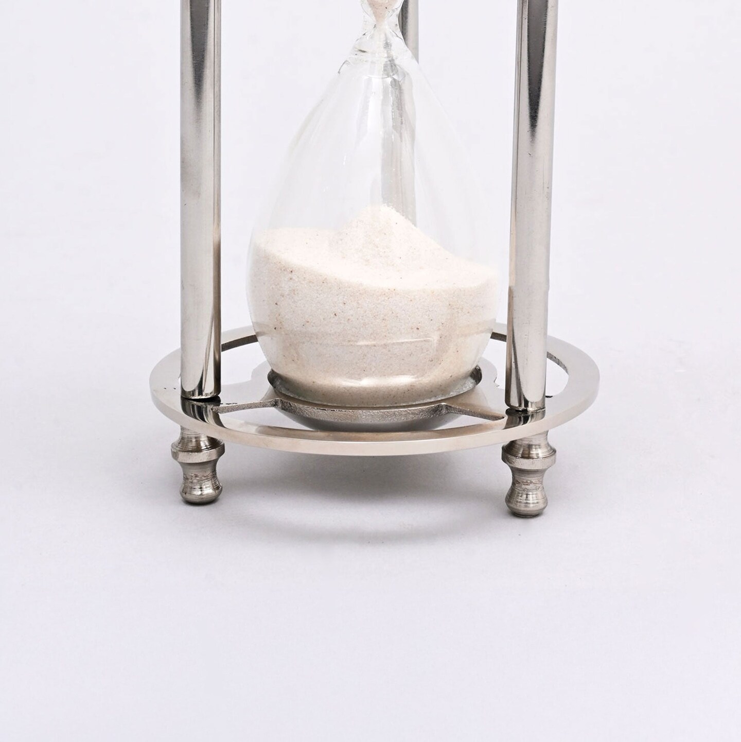 Decorative Aluminum Frame Sand Timer-Sand Clock-Hourglass-Tabletop Object-4.5x4.5x9.5"