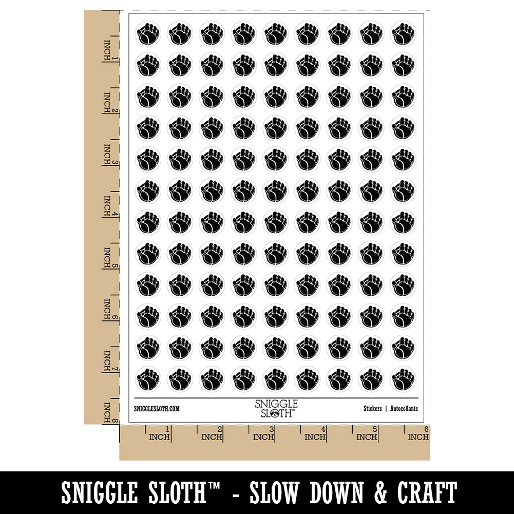 Baseball Catchers Mitt Gloves 200+ 0.50&#x22; Round Stickers