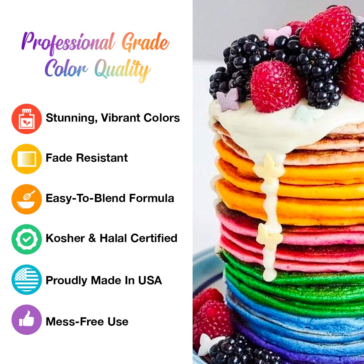 Liqua-Gel Food Coloring - 12 Color Set C - Fade Resistant Food Coloring, 12 Pack - Vibrant, Eye-Catching Colors, Easy-To-Blend Formula, Fade-Resistant