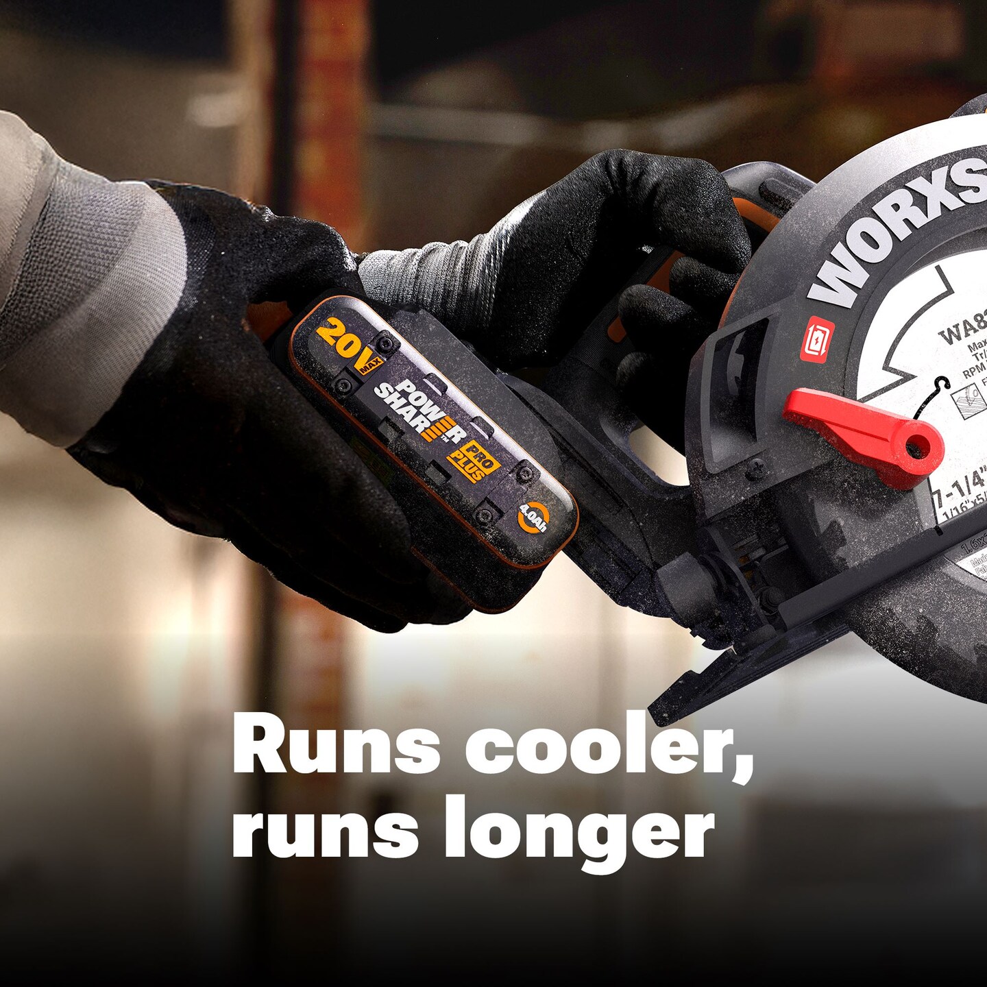 Worx WA3676 20V PowerShare ProPlus 4.0Ah Lithium-ion Battery with Tabless Cell Technology