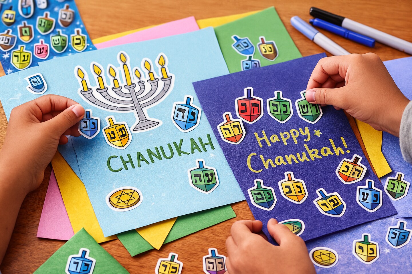 Dreidel Die-Cut Stickers – 25 Sheets, Chanukah Holiday Stickers for Crafts & Classroom