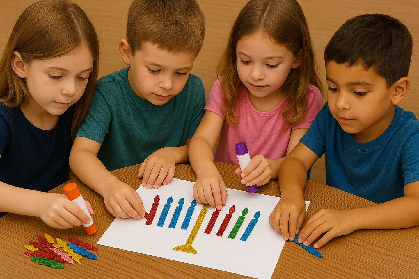 Foam Sparkly Candles, 3.5" x 0.5" – Glitter Foam Candle Shapes for Crafts, Classroom Projects & Holiday Decorations - 100 Pieces