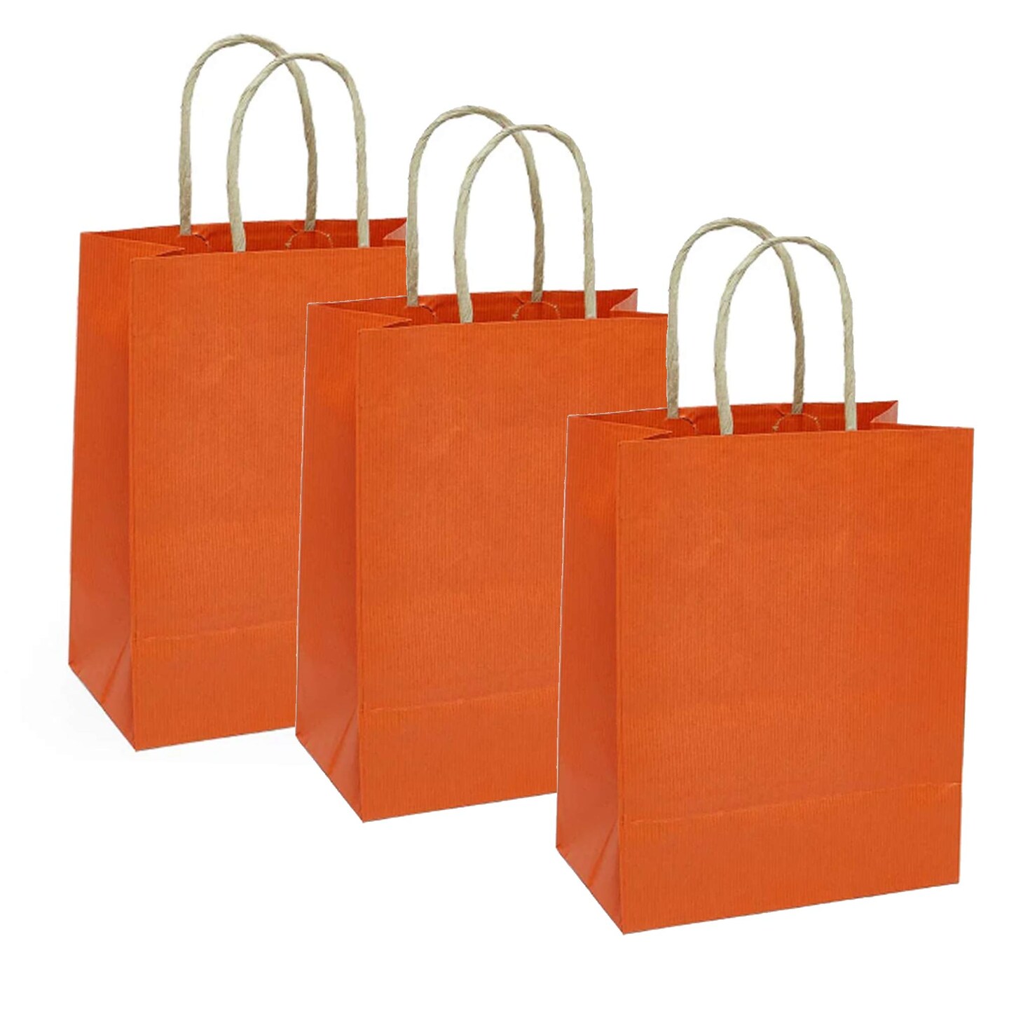 150 Pcs Stylish & Eco-Friendly Shadow Stripe Kraft Bags 16" x 6" x 12"