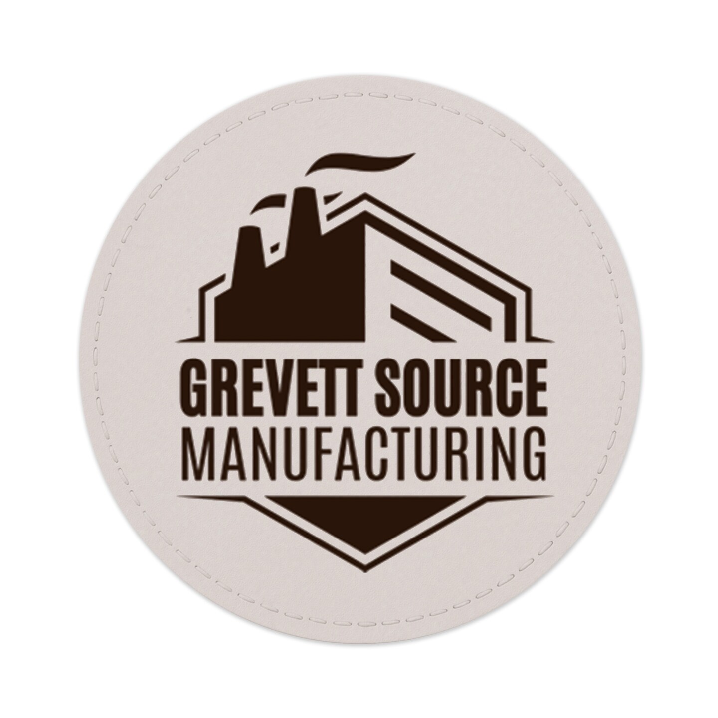 Engravable Leather Patch Blanks for Hats, Jackets & Bags – Laserable Faux Leather Patches with Adhesive & Stitch – Leatherette Apparel Patches (Circle, 5 Pack)