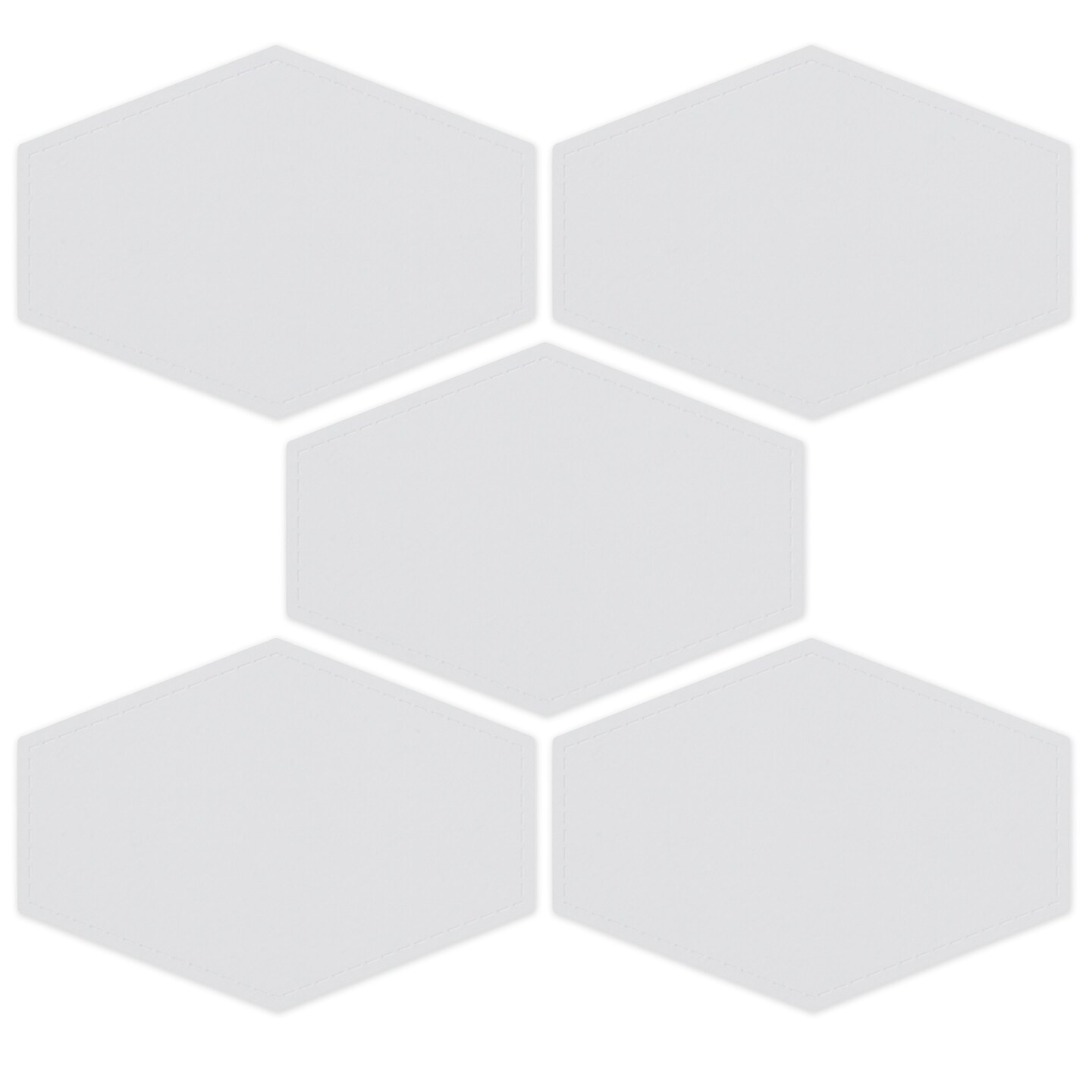 Engravable Leather Patch Blanks for Hats, Jackets & Bags – Laserable Faux Leather Patches with Adhesive & Stitch – Leatherette Apparel Patches (Hexagon, 5 Pack)