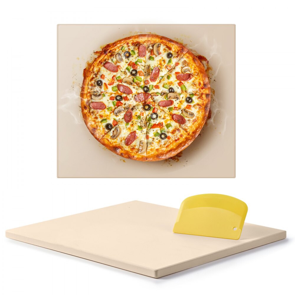 Rectangular 16x14 Pizza Stone Cordierite Thick Baking Stone Heat-Resistant for Oven & Grill