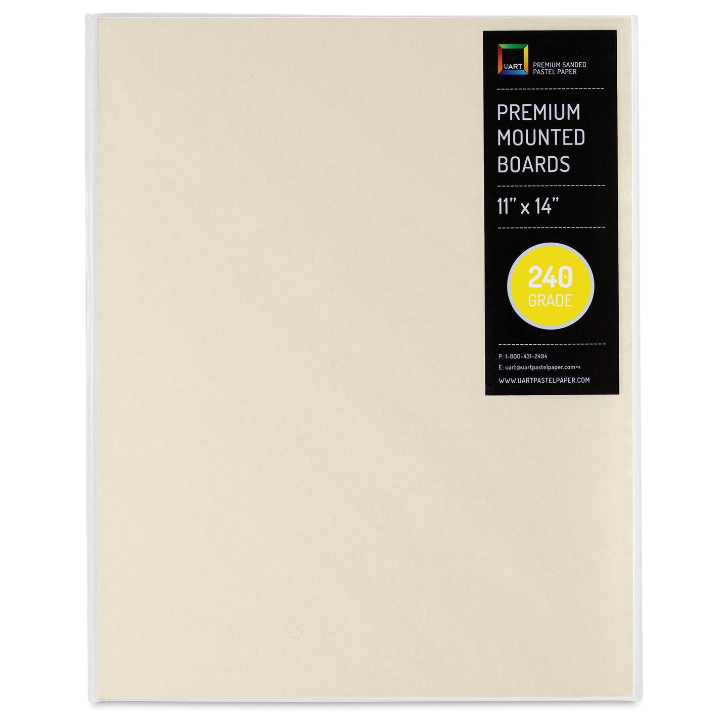 UArt Premium Sanded Pastel Paper Board - 11" x 14", Neutral, 240 Grit