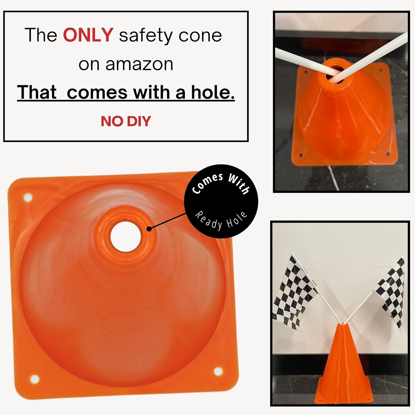 4E&#x27;s Novelty Race Car Birthday Party Supplies - 38 Pc Set with Race Track Runner, 12 Traffic Cones, 24 Race Flags, Tape