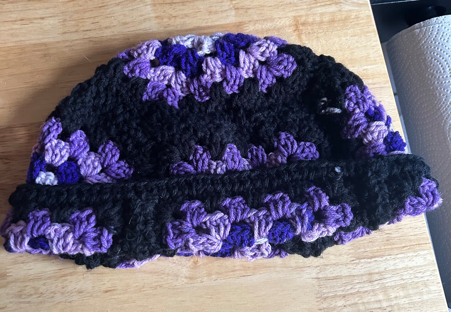 X-LARGE PURPLE & BLACK CROCHET BELL HAT‼️ il_1080xN.5853694095_k0j0.jpg