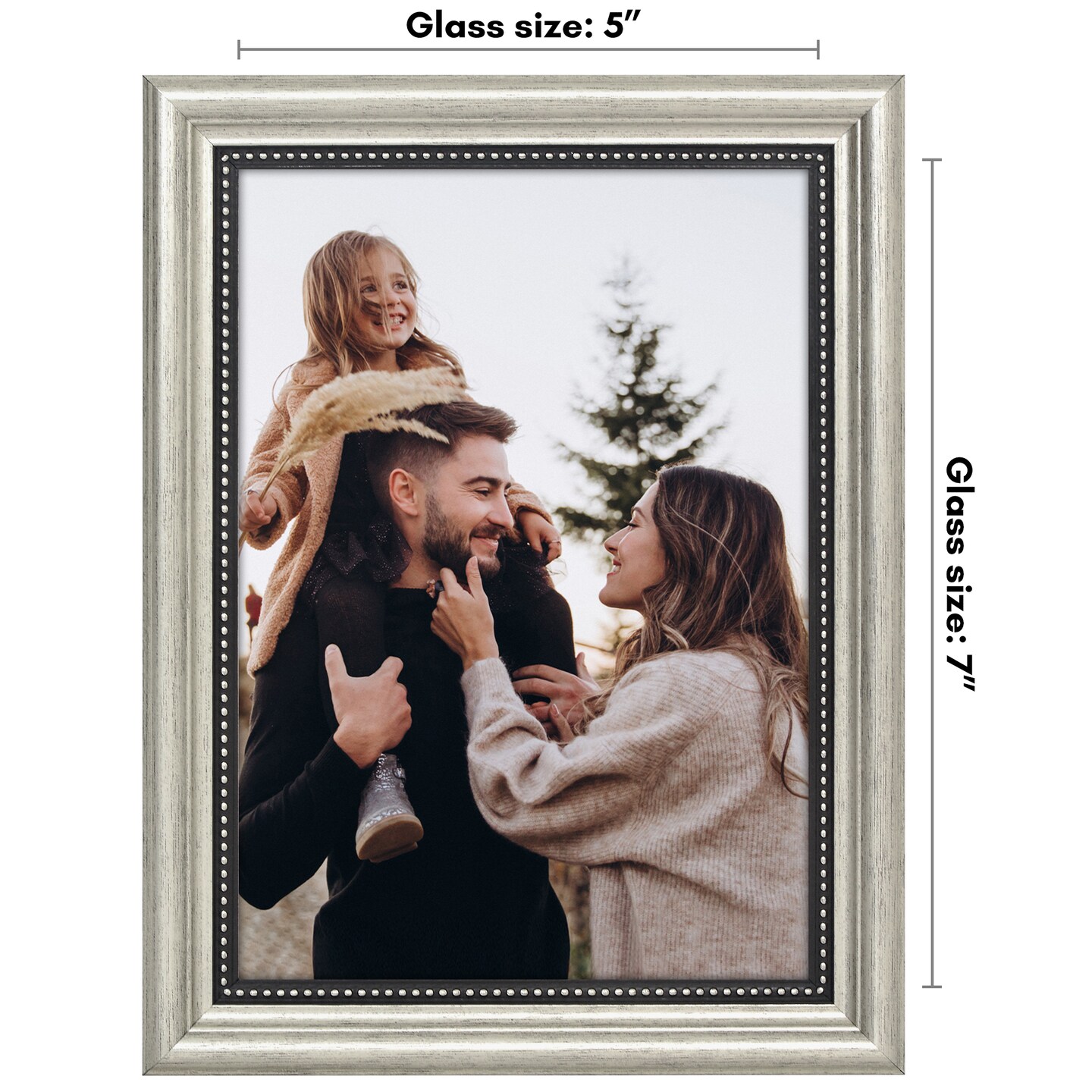 Americanflat Vintage Picture Frame with Beaded Accents with Shatter Resistant Glass and Easel Stand