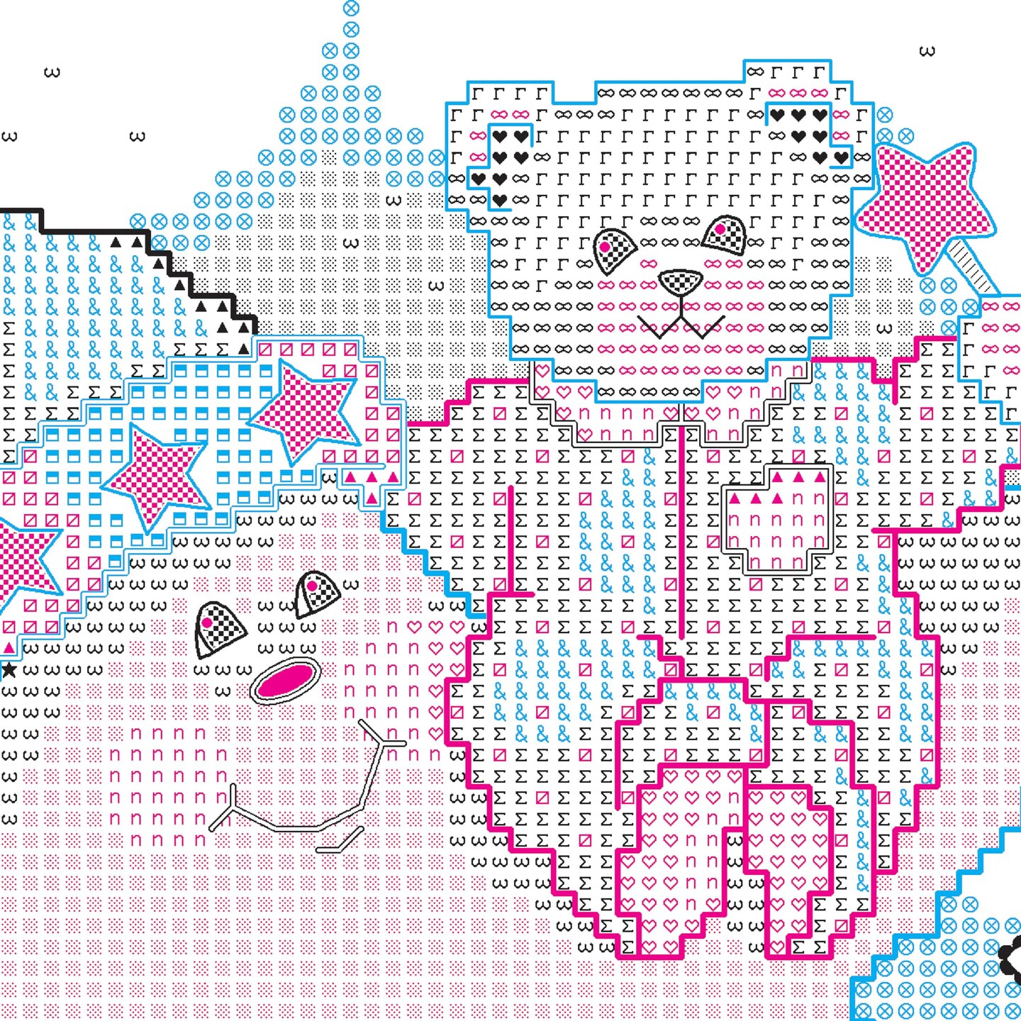 DIMENSIONS 3171 Twinkle Twinkle Twinkle Quilt Stamped Cross Stitch Kit, 34'' W x 43'' H White