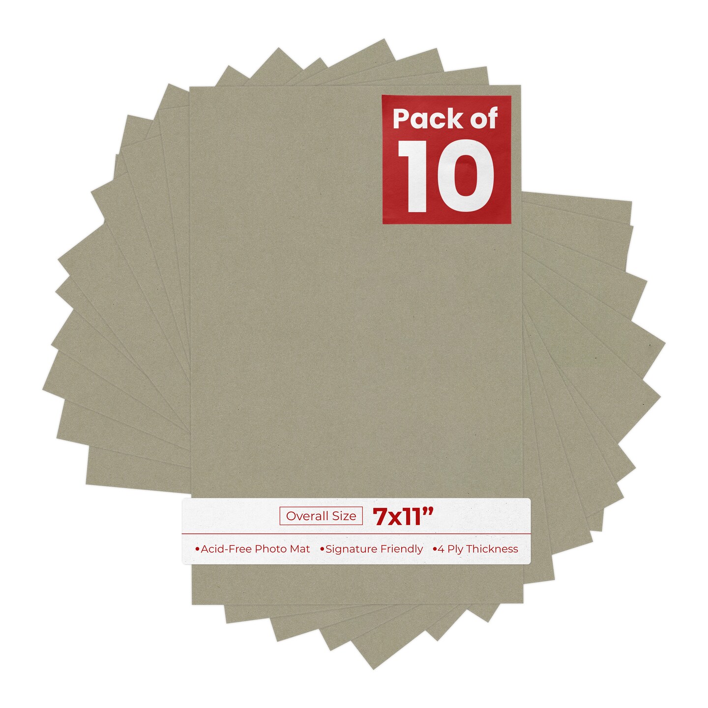 Umber Green 7x11 Uncut Mat Board - Blank Sheets, No Opening, Color ...