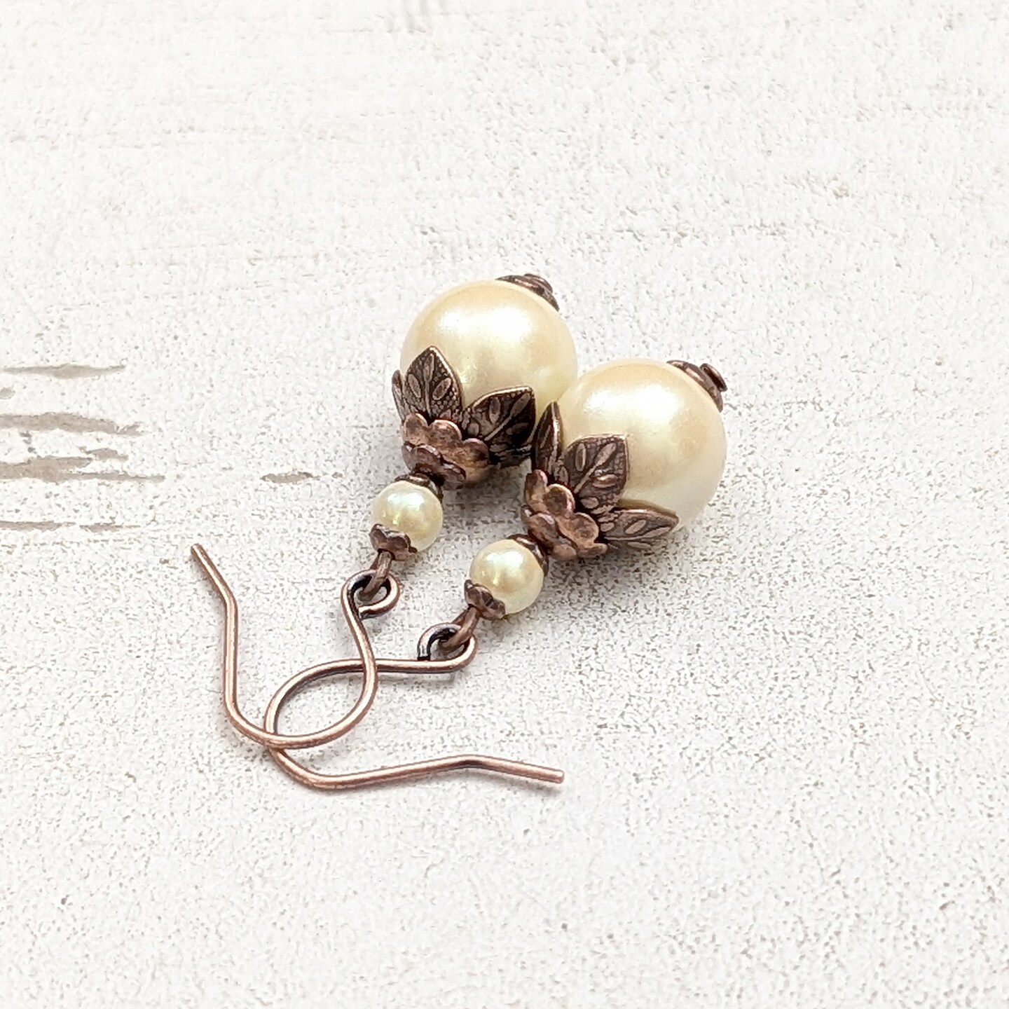 Butter Yellow Drop Earrings, Handmade with Czech Crystal Pearls
