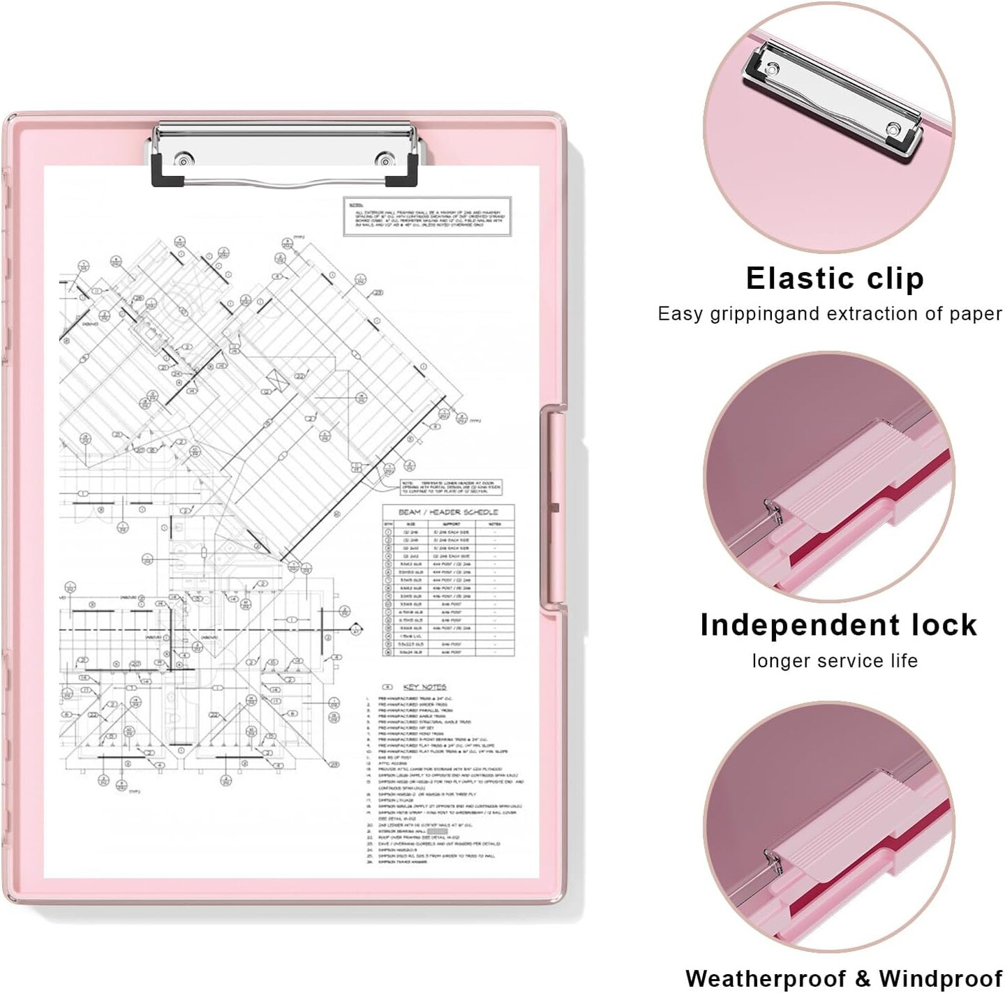 Pink Folder Nursing Clipboards with Side Opening, Heavy Duty Clipboard with Two Compartment Storage Box, Easy Writing for Work, Office &#x26; School Supplies, 8.5 x 11 Clipboard with Storage