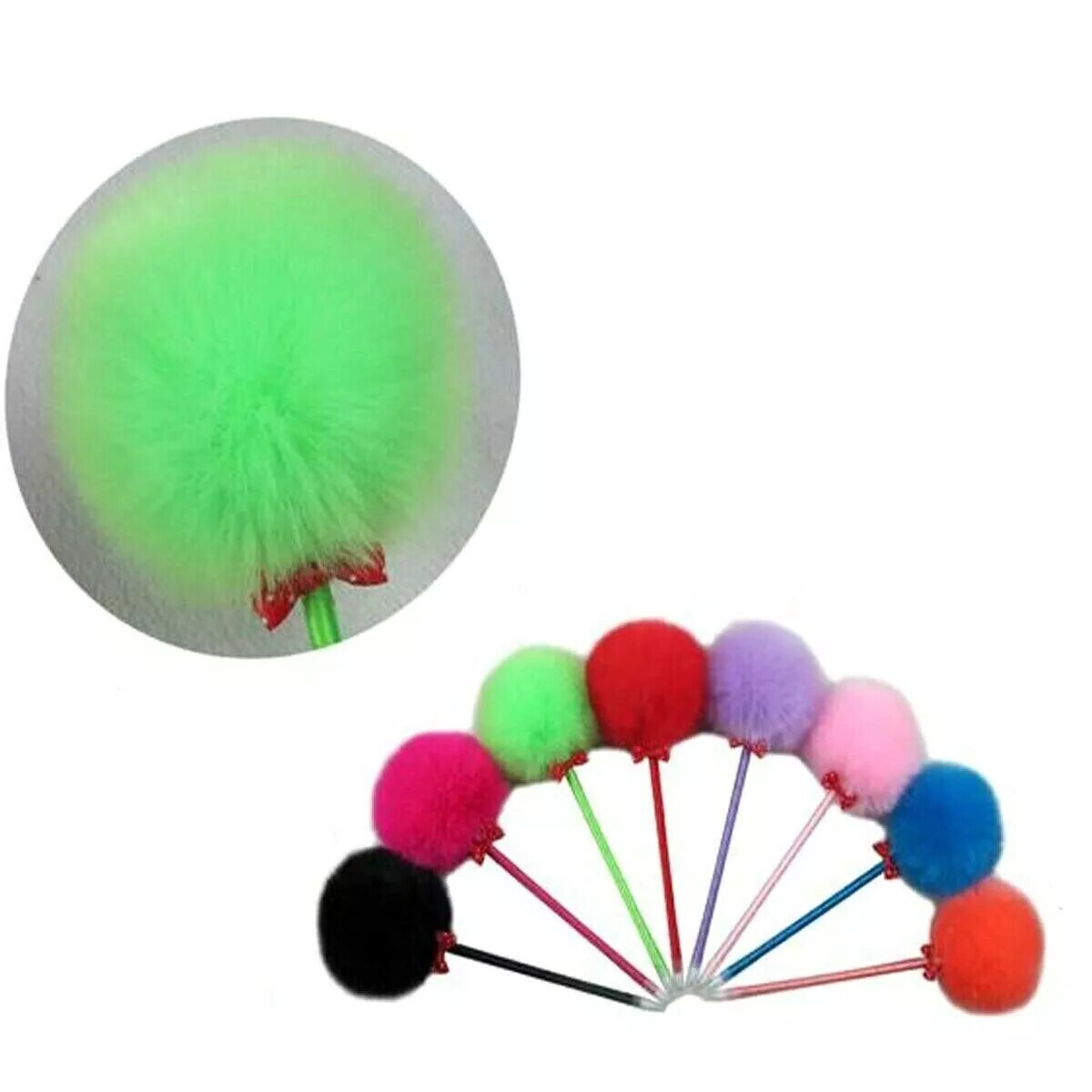 Kitcheniva 6 Pcs Pompom Pen Faux Fur Ballpoint