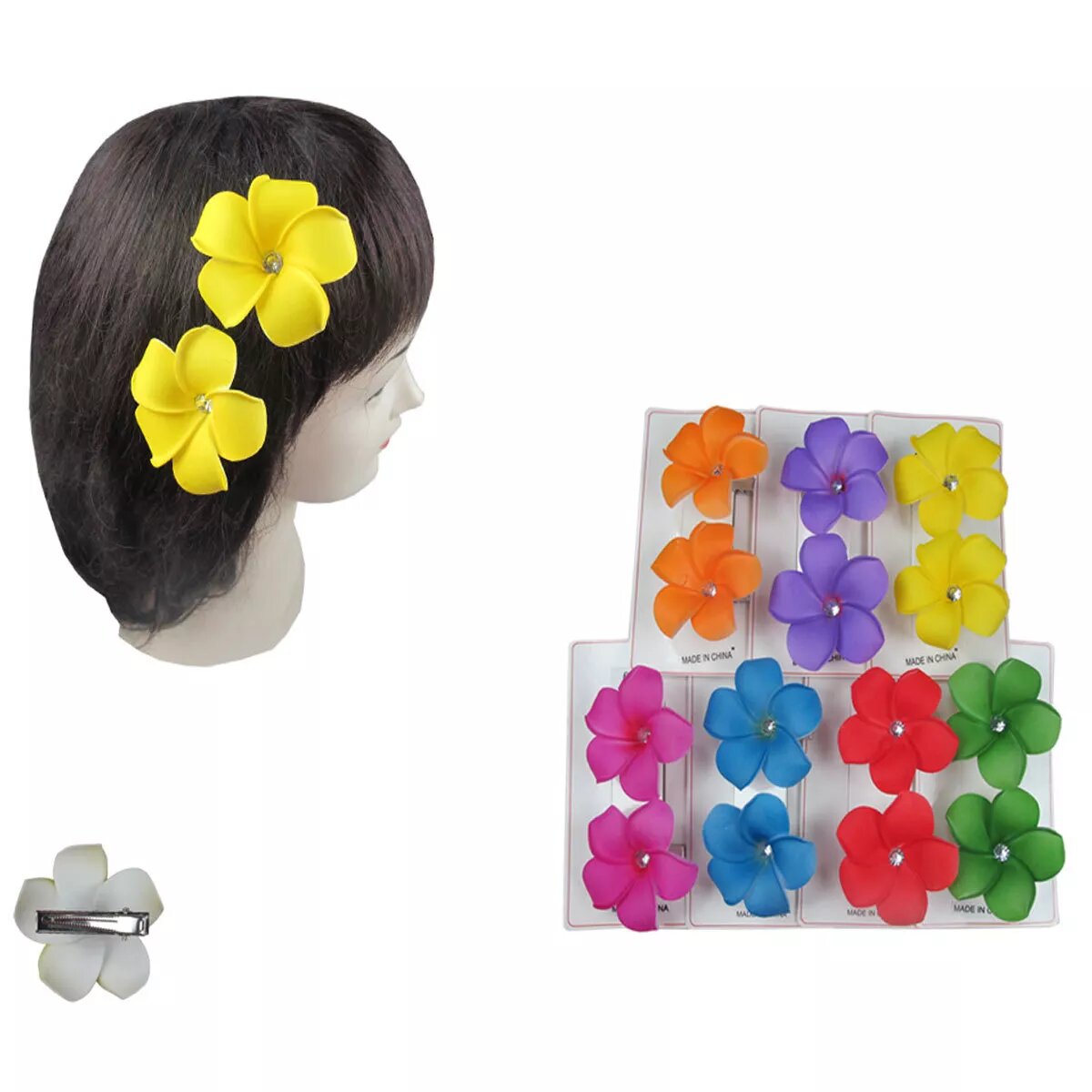 Kitcheniva 12pcs Women Bridal Plumeria Foam Flower Hair Clips