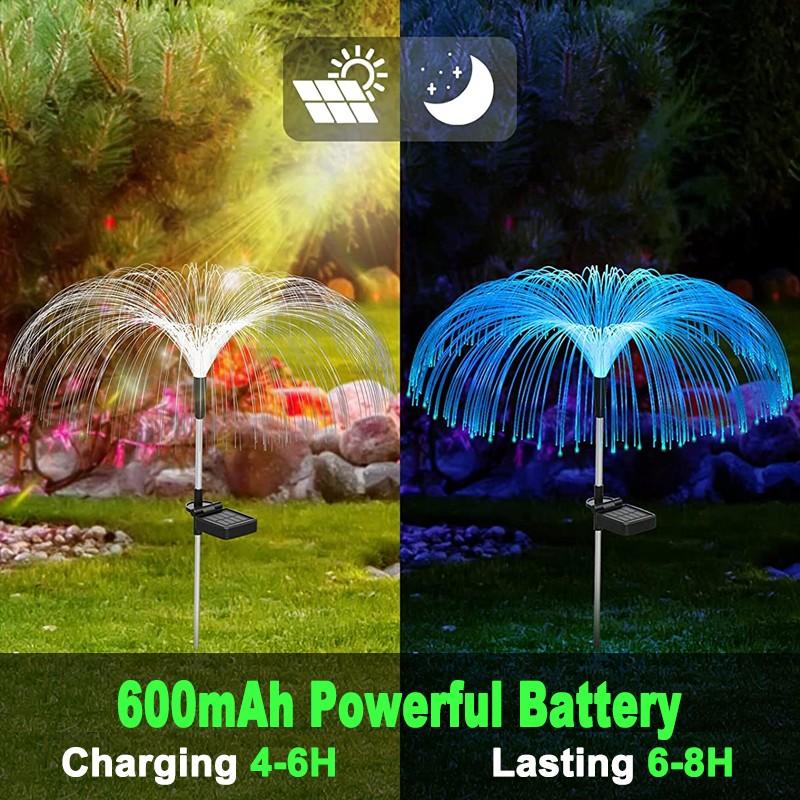 Solar Garden Lights 4 pack Solar Outdoor Lights Waterproof 7 Color Changing Jellyfish Flower Lights Yard Garden Decor