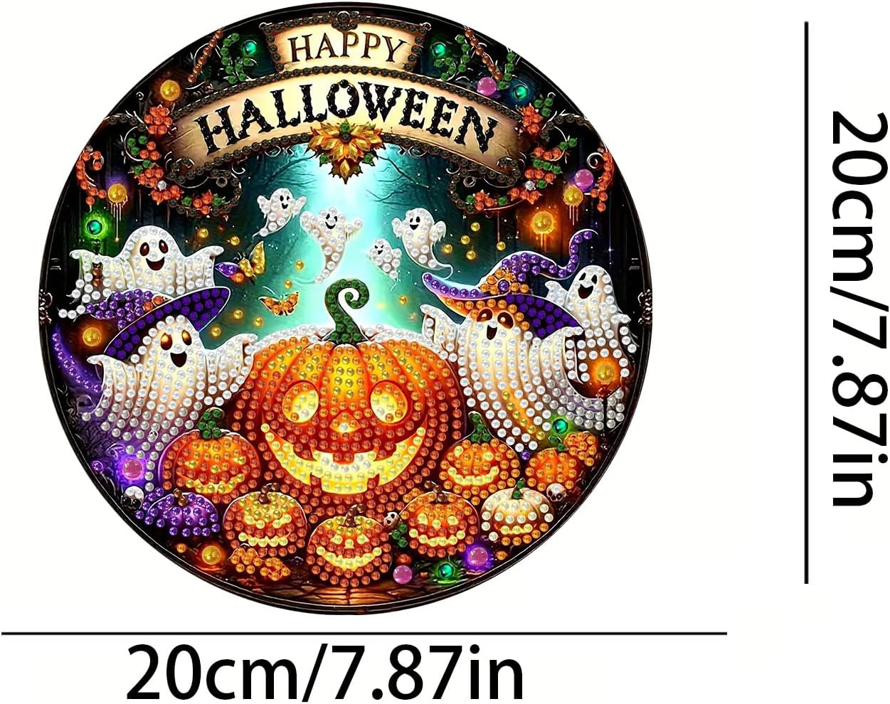 Halloween Hanging Diamond Art Kits for Adults, Ghost Pumpkin 5D
