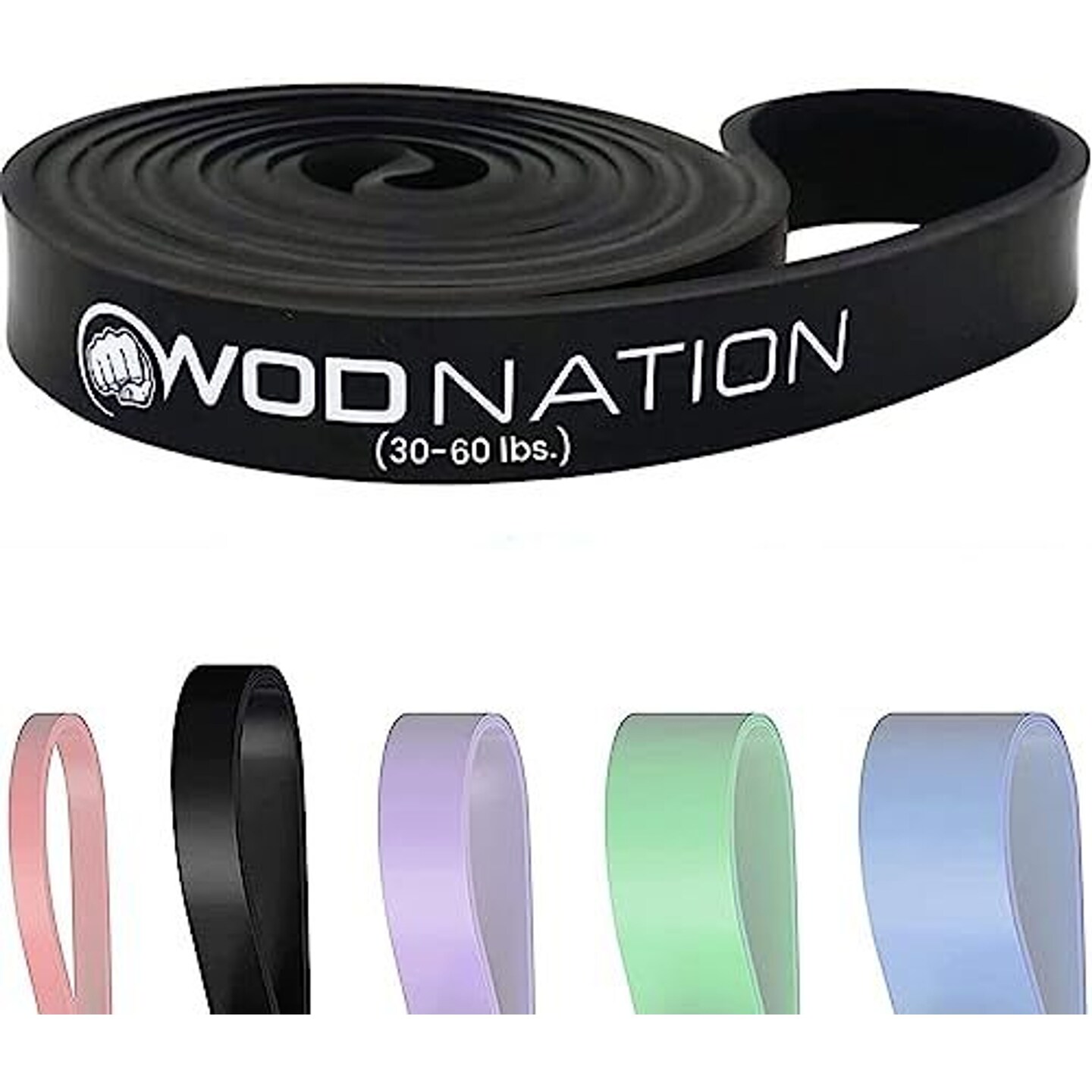 Single Pull Up Assistance Band (30 - 60lbs Black Band) - Best for Pullup Assist, Chin Ups, Resistance Bands Exercise, Stretch, Mobility Work &#x26; Serious Fitness - 41 inch Straps
