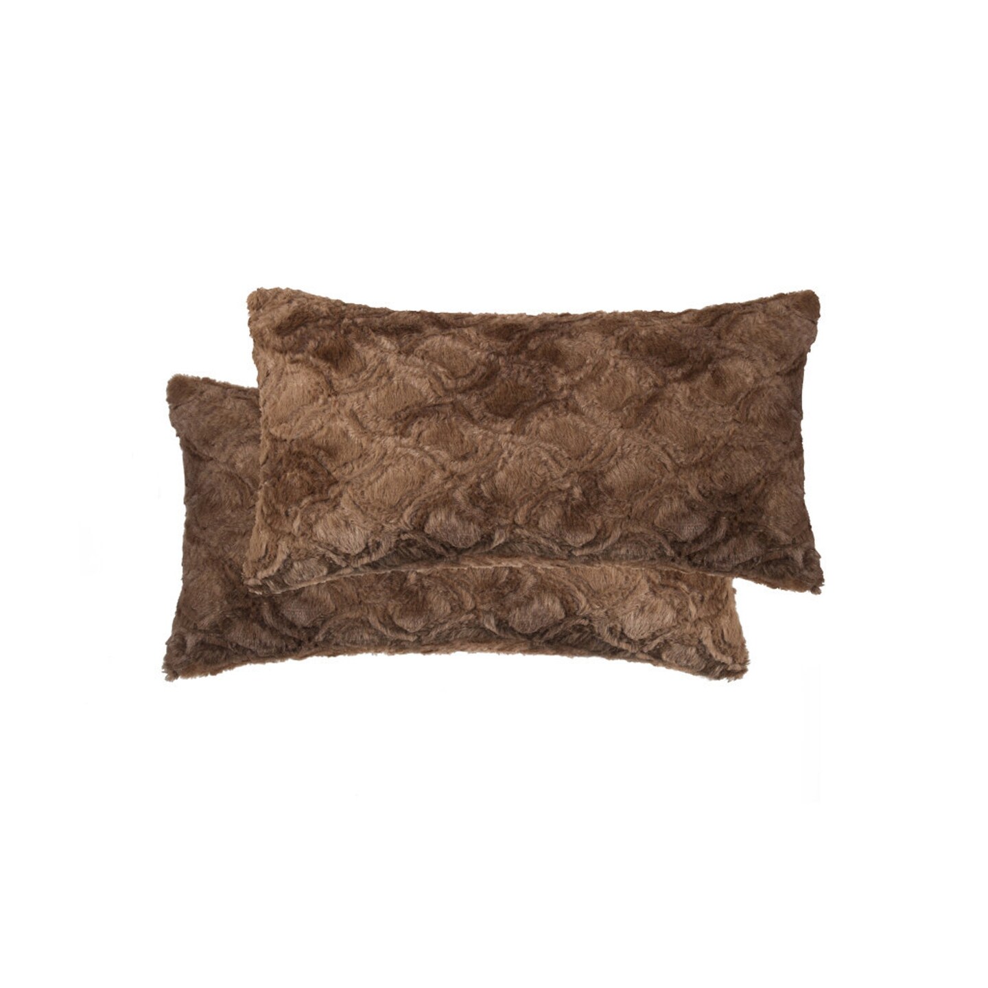 Edge Collections - 12-inch h x 20-inch w x 5-inch d - Brown - Cozy Lumbar Throw Pillows for Home Decor - 2 Pieces