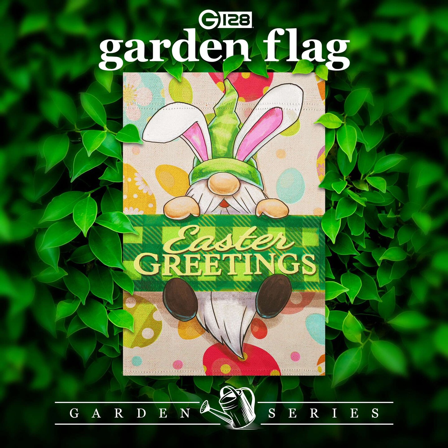 G128 Happy Easter Gnome Greetings Garden Flag 12x18 In Double Sided Easter Yard Garden Lawn Decoration