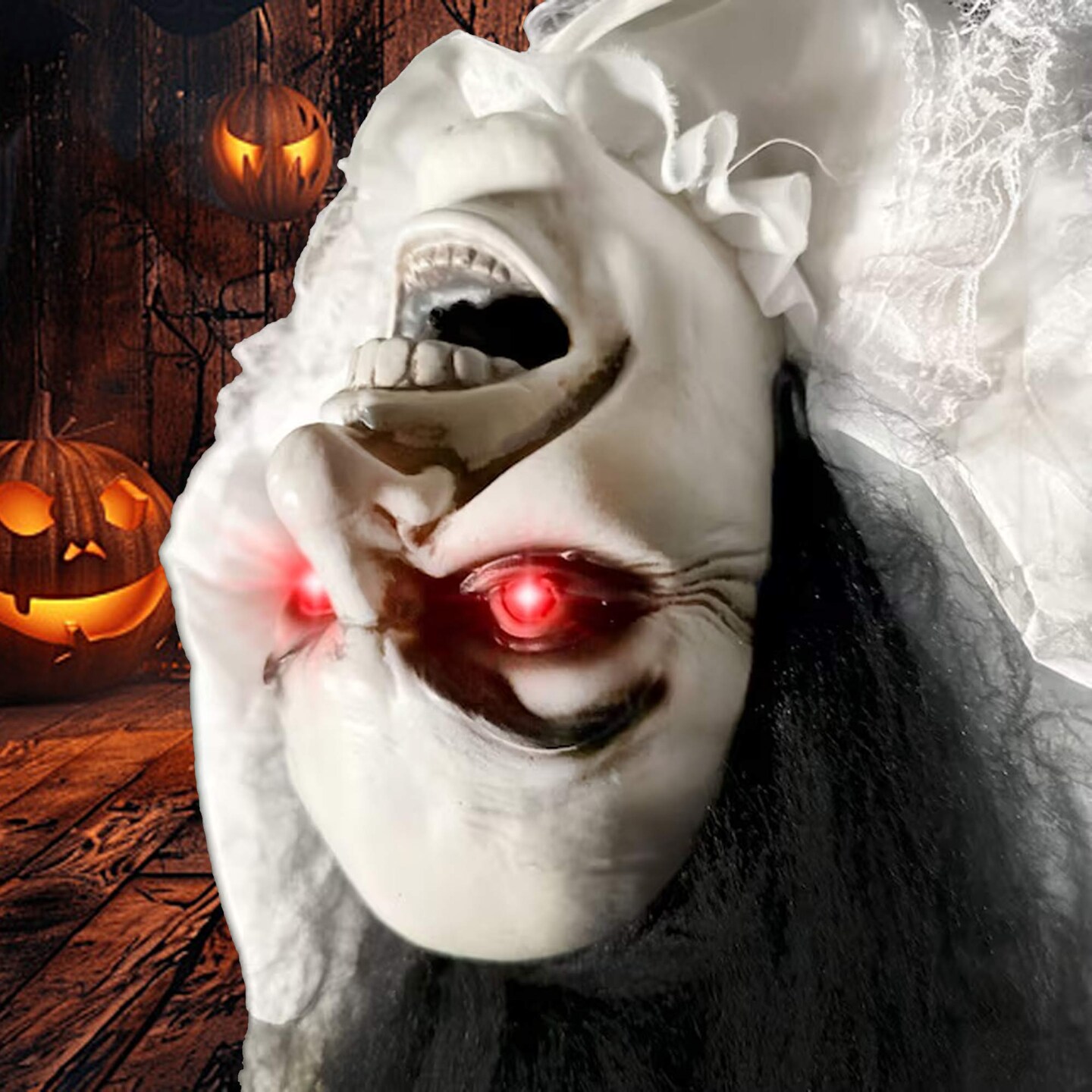 2.95-ft Motion Activated Lighted Demon Animatronic &#x2013; Talking Halloween Prop Decoration