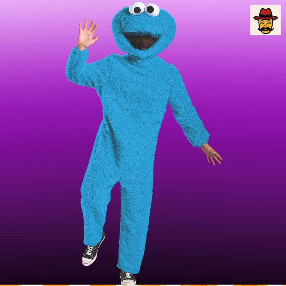 Cookie Monster Prestige Adult Costume Jumpsuit Headpiece Halloween