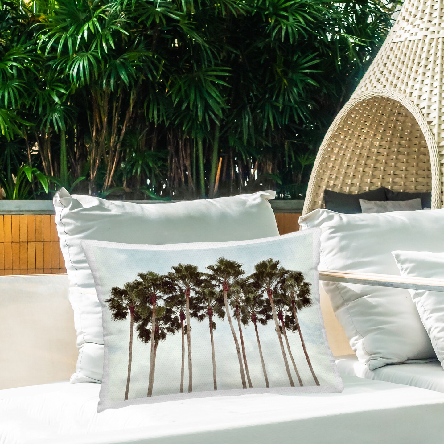 Stupell Industries Surfs Up Beach Palms Outdoor Pillow, 14 x 7 x 20