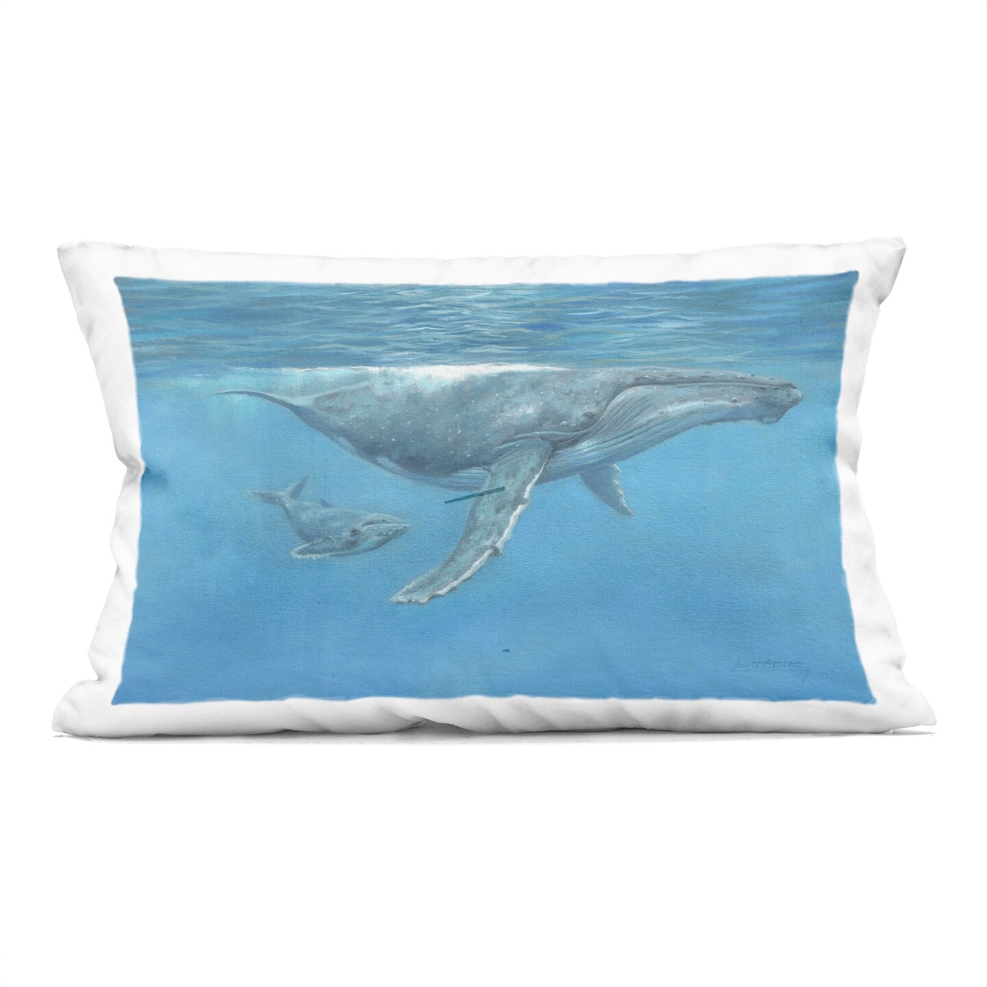 Stupell Industries Humpback Whale Underwater Indoor Pillow, 14 x 7 x 20
