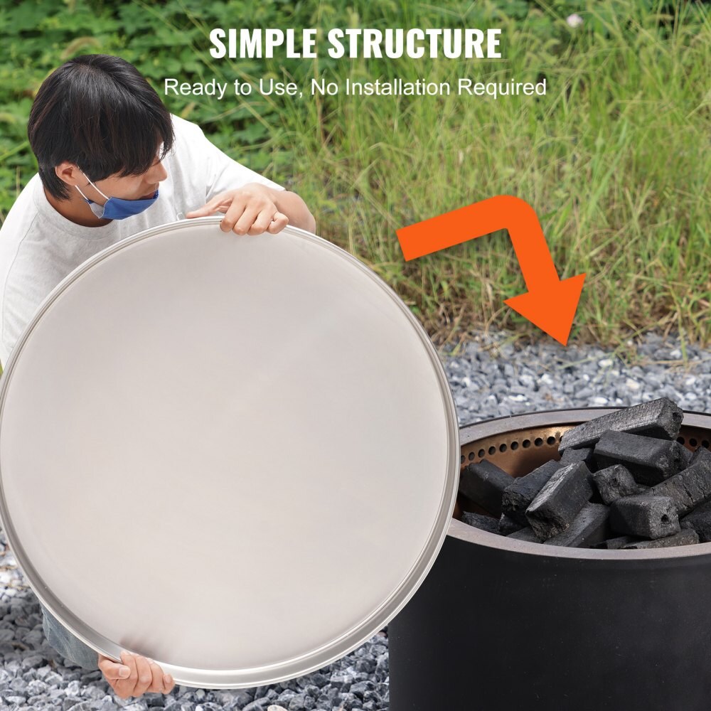 Fire Pit Spark Guard Stainless Steel Round Mesh Cover Heat Resistant