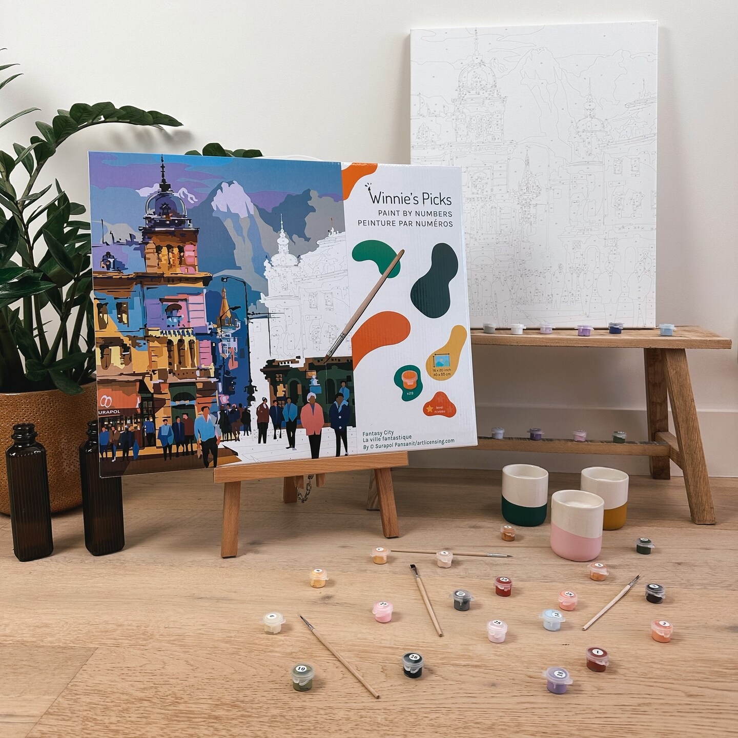 Fantasy City – Paint by Numbers Kit | DIY Painting | Canvas Art for Adults