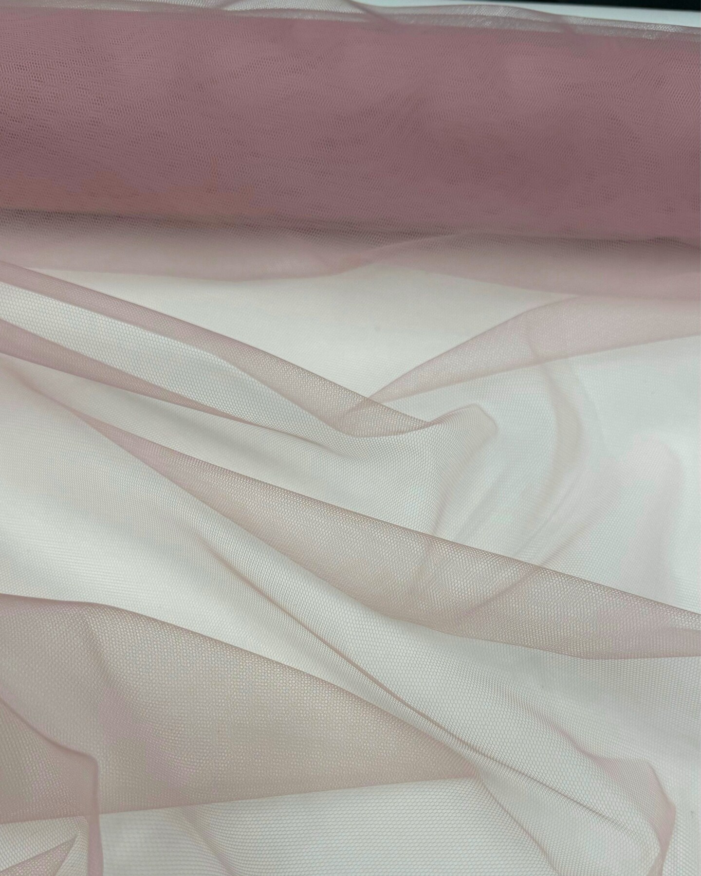 Blush Nylon Tulle Fabric by the Yard, 63" Wide Soft Stretch Mesh Fabric for Veils, Wedding Dresses, Decor & Sewing