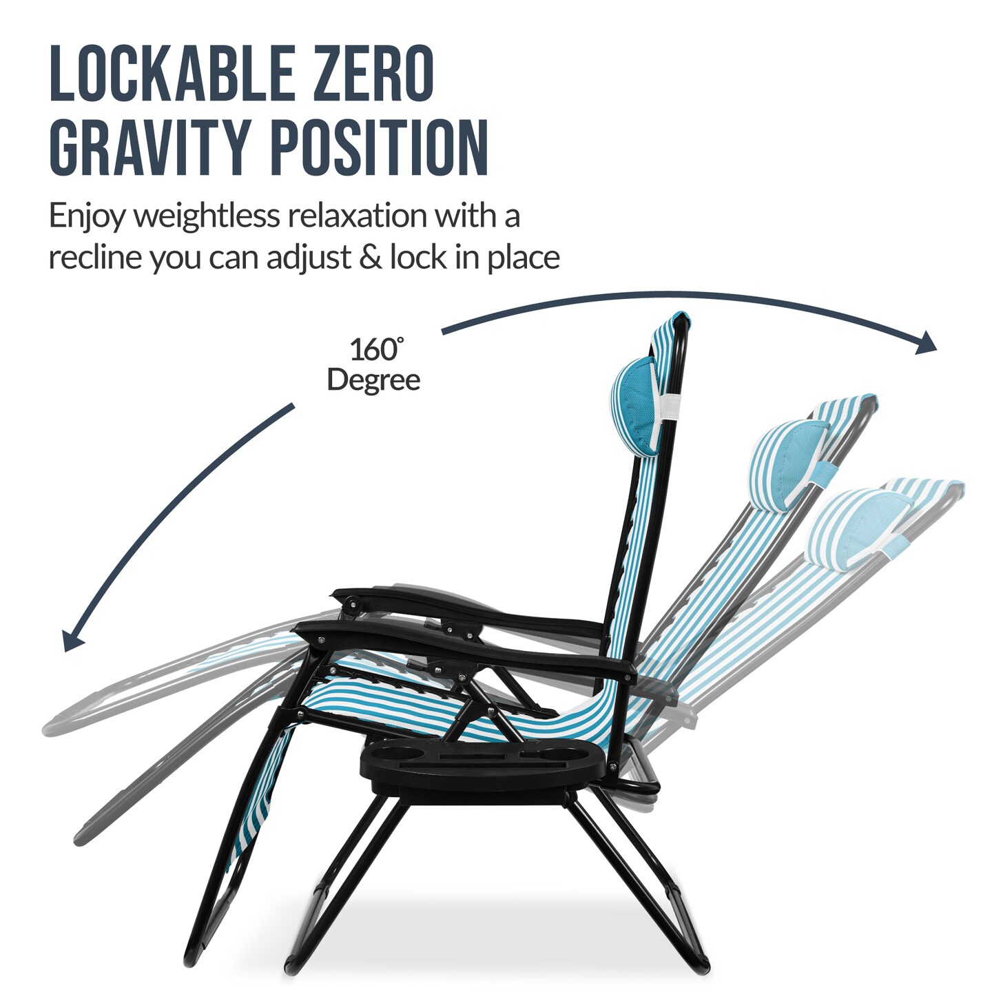 Best Choice Products Set of 2 Extra Wide Zero Gravity Lounge Chair Recliners w/ Cup Holder