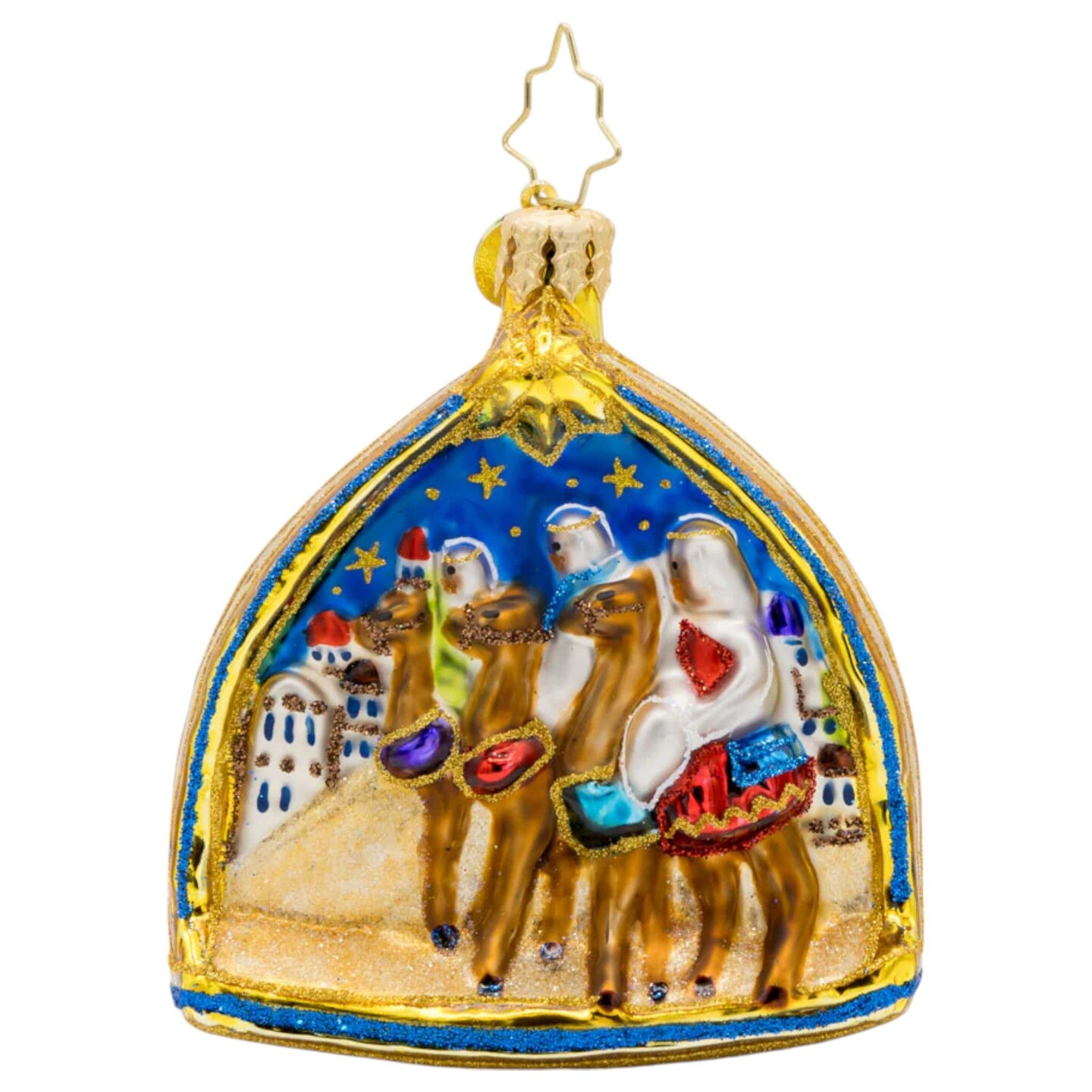 Christopher Radko Little Gem Glass Ornament - Two Scenes of the Savior Gem