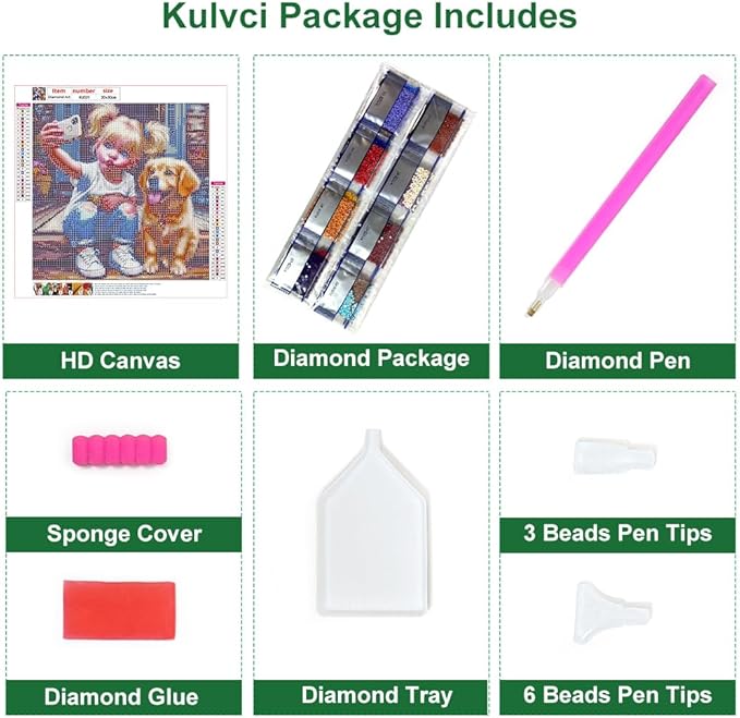 Diamond Painting Kits for Adults, Dog Diamond Art Kits for Beginners, 5D DIY Full Drill Gem Craft for Home Decor Gift 12x12inch